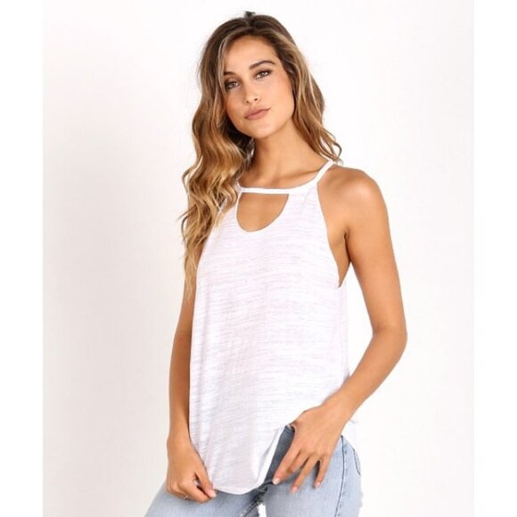 Revolve LNA Cut Out Bib Tank Top Sleeveless Cotton White Size Small - Picture 4 of 11